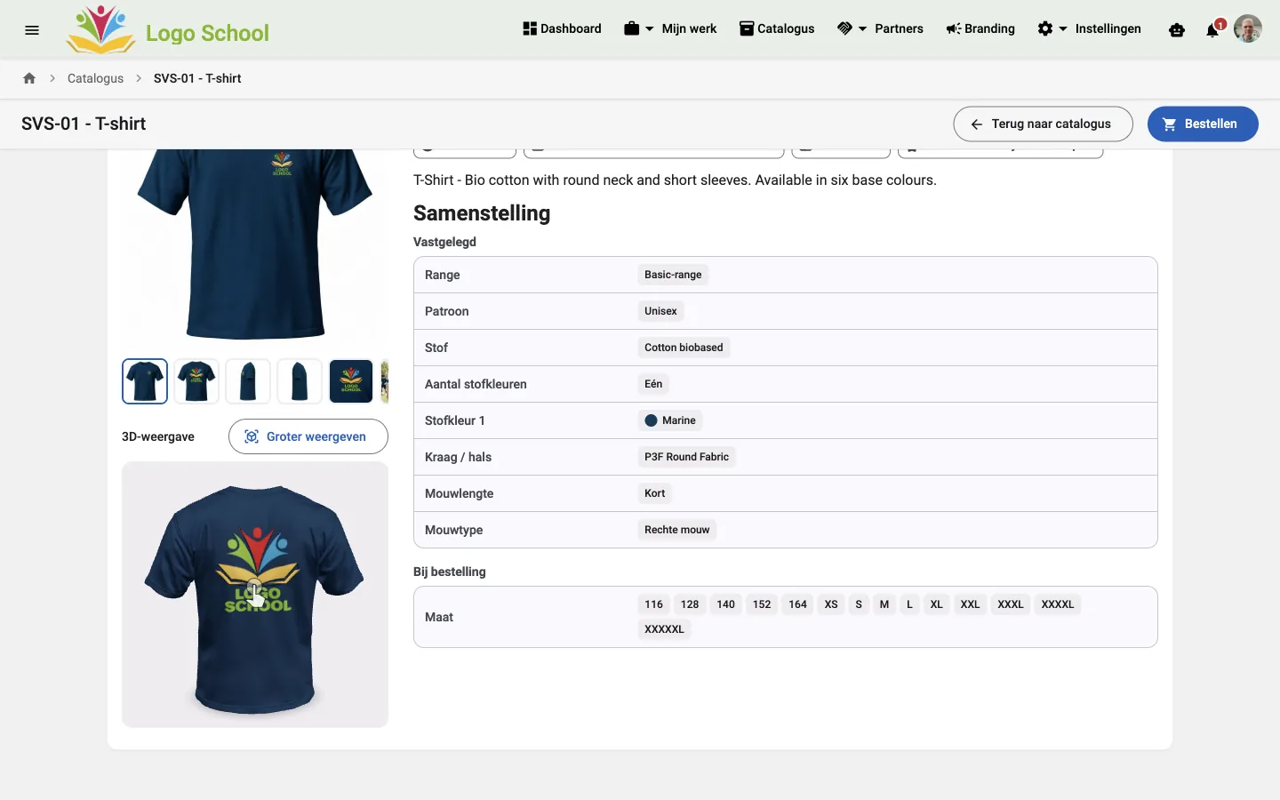Het logo op het product, te bekijken voordat er iets wordt geproduceerd.